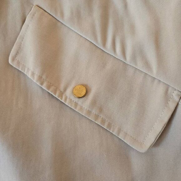 Zara Womens Lightweight Zip Up Snap Tab Sleeve Utility Jacket Beige Size Medium - Picture 6 of 14